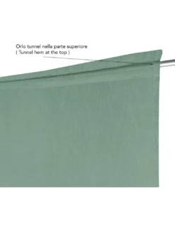Coppia tendine vetro moderne SIMPLY Verde - tessuto poliestere bouclè semitrasparente, orlino tunnel