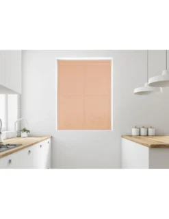 Coppia tendine vetro moderne SIMPLY Salmone - tessuto poliestere bouclè semitrasparente, orlino tunnel