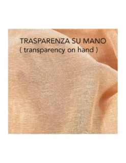 Coppia tendine vetro moderne SIMPLY Salmone - tessuto poliestere bouclè semitrasparente, orlino tunnel