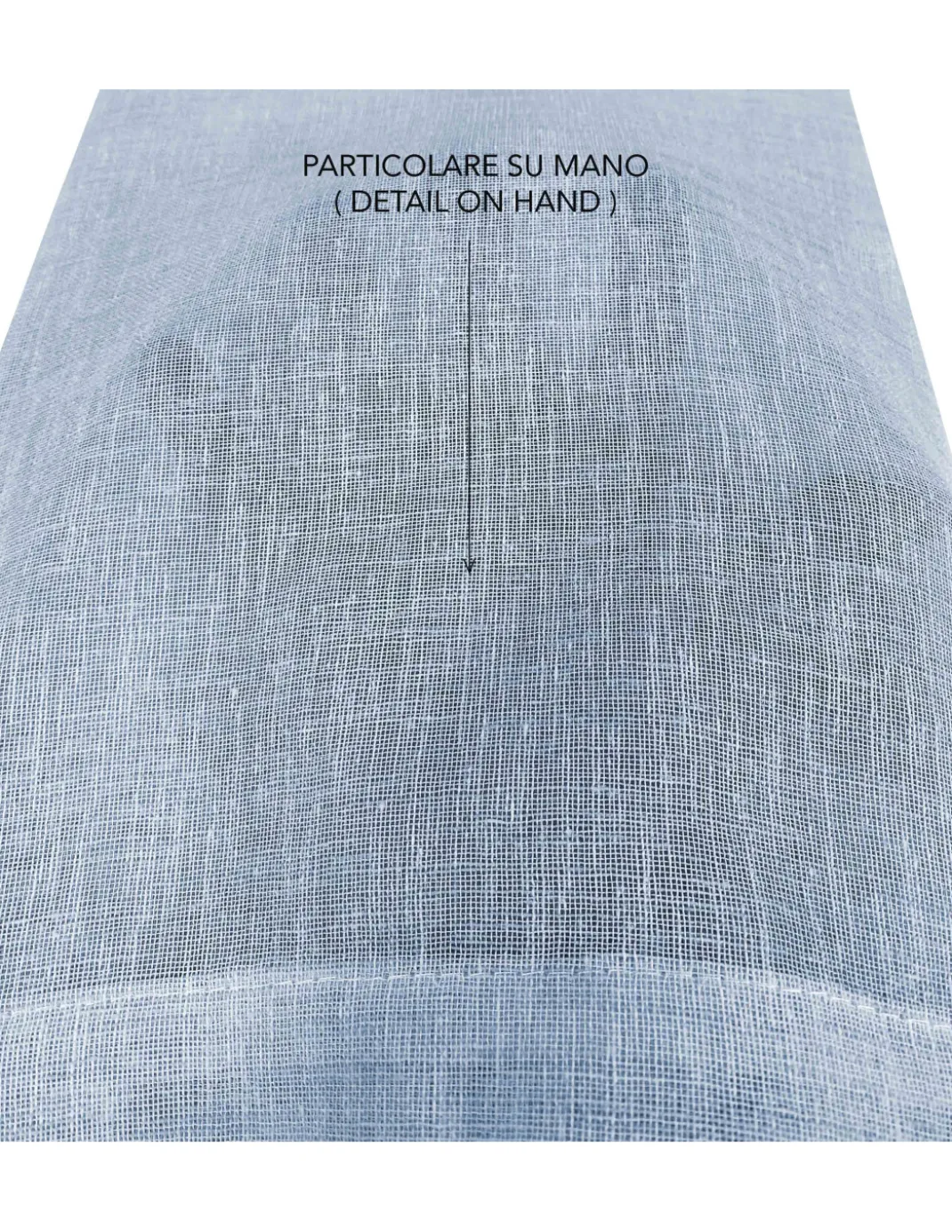 Coppia tendine vetro moderne SIMPLY Azzurro - tessuto poliestere bouclè semitrasparente, orlino tunnel