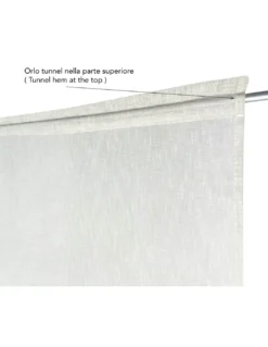 Coppia tendine vetro moderne SIMPLY Beige - tessuto poliestere bouclè semitrasparente, orlino tunnel