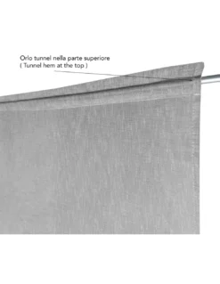 Coppia tendine vetro moderne SIMPLY Grigio - tessuto poliestere bouclè semitrasparente, orlino tunnel