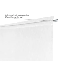 Coppia tendine vetro moderne SIMPLY Bianco - tessuto poliestere bouclè semitrasparente, orlino tunnel