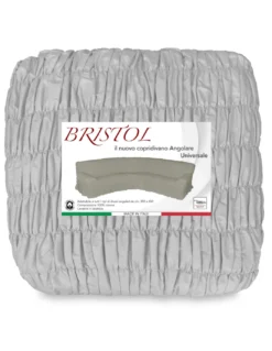 COPRIDIVANO ANGOLARE UNIVERSALE BRISTOL GRIGIO CHIARO UNITO