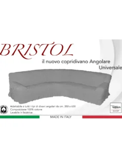 COPRIDIVANO ANGOLARE UNIVERSALE BRISTOL BOY GRIGIO