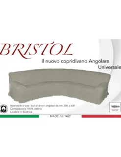 COPRIDIVANO ANGOLARE UNIVERSALE BRISTOL GRIGIO TORTORA UNITO