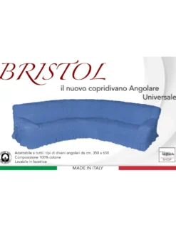 COPRIDIVANO ANGOLARE UNIVERSALE BRISTOL BLU UNITO