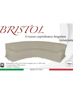 COPRIDIVANO ANGOLARE UNIVERSALE BRISTOL PANNA UNITO