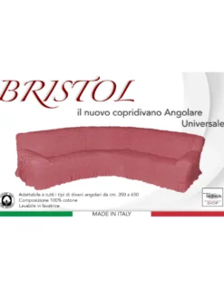 COPRIDIVANO ANGOLARE UNIVERSALE BRISTOL ROSA UNITO