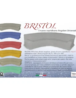 COPRIDIVANO ANGOLARE UNIVERSALE BRISTOL ROSA UNITO