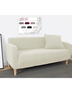 COPRIDIVANO elasticizzato ATENE universale BIANCO LATTE bielastico