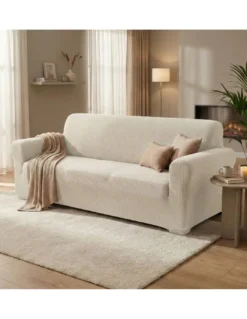 COPRIDIVANO elasticizzato ATENE universale BIANCO LATTE bielastico