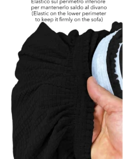 COPRIDIVANO elasticizzato ATENE universale NERO bielastico