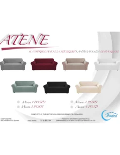 COPRIDIVANO elasticizzato ATENE universale MARRONE bielastico