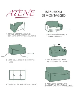 COPRIDIVANO elasticizzato ATENE universale VERDE bielastico