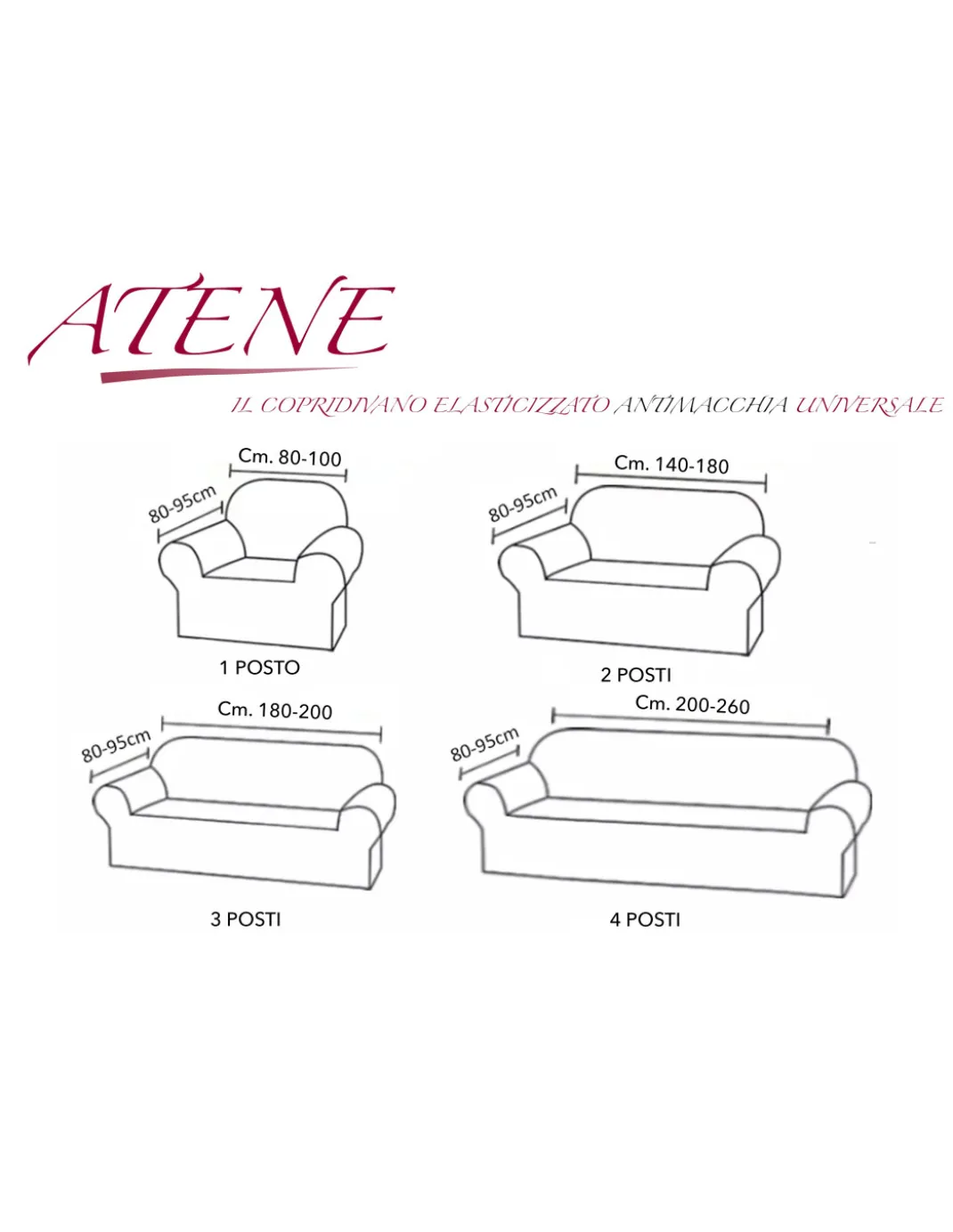 COPRIDIVANO elasticizzato ATENE universale BORDEAUX bielastico