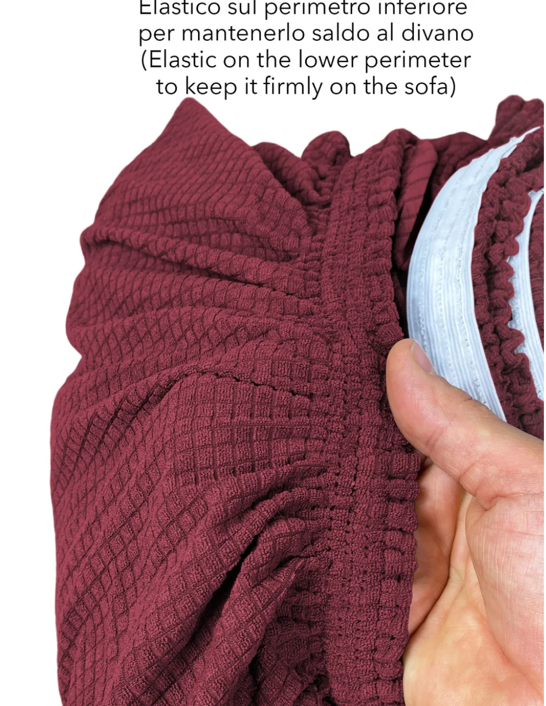 COPRIDIVANO elasticizzato ATENE universale BORDEAUX bielastico