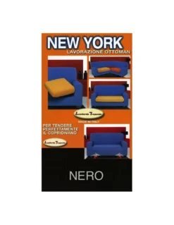 Copridivano Nero Elasticizzato, Antigraffio, per Divani con Braccioli, Telo Divano Universale, Made in Italy