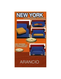 Copridivano New York Arancio Elasticizzato, Antigraffio, per Divani con Braccioli, Telo Divano Universale, Made in Italy