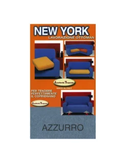 Copridivano New York Azzurro Elasticizzato, Antigraffio, per Divani con Braccioli, Telo Divano Universale, Made in Italy