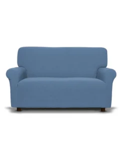 Copridivano New York Azzurro Elasticizzato, Antigraffio, per Divani con Braccioli, Telo Divano Universale, Made in Italy