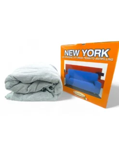 Copridivano New York Grigio Melange Elasticizzato, Antigraffio, per Divani con Braccioli, Telo Divano Universale, Made in Italy