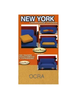 Copridivano New York Ocra Elasticizzato, Antigraffio, per Divani con Braccioli, Telo Divano Universale, Made in Italy