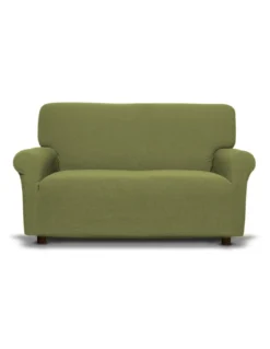 Copridivano New York Verde Kiwi Elasticizzato, Antigraffio, per Divani con Braccioli, Telo Divano Universale, Made in Italy