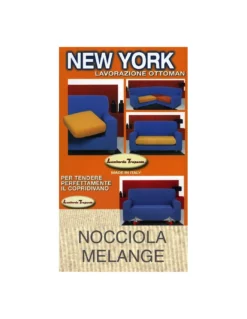 Copridivano Nocciola Melange Elasticizzato New York, Antigraffio, per Divani con Braccioli, Telo Universale, Made in Italy