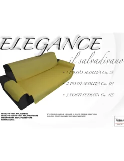 COPRIDIVANO OR SALVADIVANO ELEGANCE GIALLO ORO ANTIMACCHIA TRAPUNTATO PIANO LISCIO