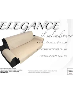 COPRIDIVANO PN SALVADIVANO ELEGANCE PANNA ANTIMACCHIA TRAPUNTATO PIANO LISCIO