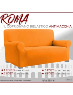 COPRIDIVANO Universale elasticizzato ROMA antimacchia ARANCIO