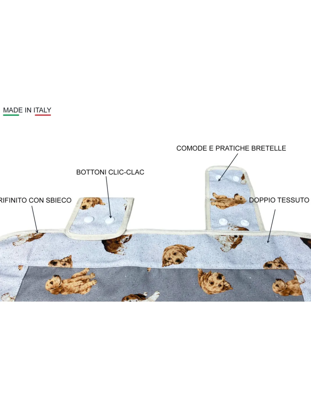 COPRIFORNO copri forno CANI GRIGIO scuro