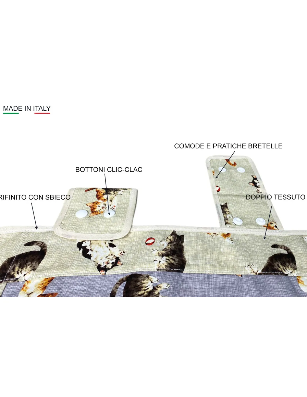 COPRIFORNO copri forno GATTINI GRIGIO scuro
