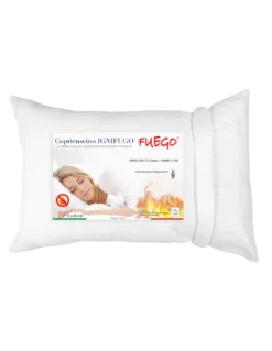 COPRI GUANCIALE Fuego Federa Cuscino IGNIFUGO ANTIFIAMMA Made in Italy