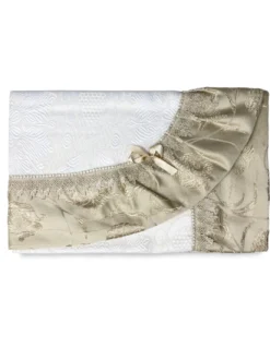 COPRILETTO CON con bordo in RASO ORO matrimoniale IDEA SPOSA