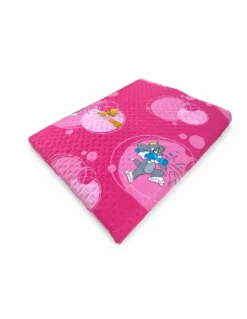 Copriletto Singolo Bambini 170x250 Tom and Jerry Rosa “TJ Bottle” – Trapuntino Leggero 80 g/m² in Microfibra, Made in Italy