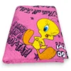Copriletto Singolo Bambini 170x250 Titti Rosa Looney Tunes – Trapuntino Leggero 80 g/m² in Microfibra, Made in Italy