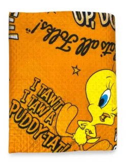 Copriletto Singolo Bambini 170x250 Titti Arancione Looney Tunes – Trapuntino Leggero 80 g/m² in Microfibra, Made in Italy