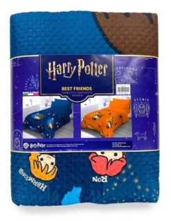 Copriletto Singolo Bambini 170x250 Harry Potter Blu – Trapuntino Leggero 80 g/m² in Microfibra, Made in Italy
