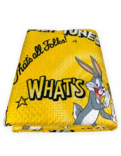 Copriletto Singolo Bambini 170x250 Bugs Bunny Giallo – Trapuntino Leggero 80 g/m² in Microfibra, Made in Italy