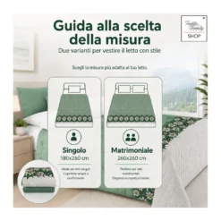 Copriletto Trapuntato Edelweiss Verde in Microfibra Mezza Stagione OEKO-TEX 260x260 cm