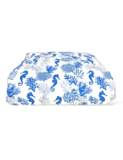 COPRILETTO Trapuntato FIOCCO CAVALLUCCI Marini BLU Made in Italy