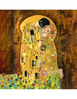 COPRILETTO trapuntato Quadri d'Autore Klimt il Bacio Matrimoniale