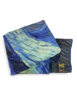 COPRILETTO trapuntato Quadri d'Autore Van Gogh Blu Matrimoniale