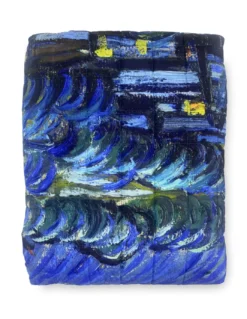COPRILETTO trapuntato Quadri d'Autore Van Gogh Blu Matrimoniale