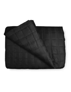 COPRILETTO trapuntato RASATELLO Rigato TINTA Unita NERO Matrimoniale