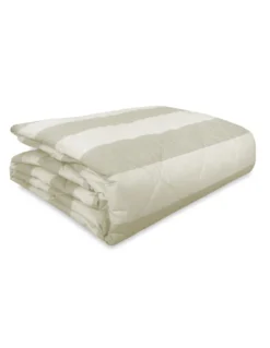 COPRILETTO trapuntato RIGATO francese BEIGE ECRÙ in PURO cotone