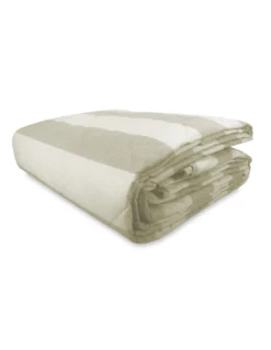 COPRILETTO trapuntato RIGATO francese BEIGE ECRÙ in PURO cotone