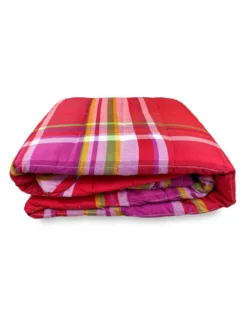COPRILETTO trapuntato SPRING scozzese ROSSO e FUCSIA